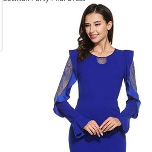 ANGVNS RUFFLE SLEEVE DRESS